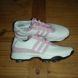 Adidas Traxion Golf Shoes - White & Pink - Women's Size 7.5